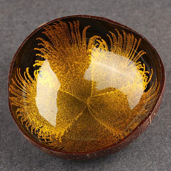Splash Ink Coconut Shell Candy Storage Bowl Container Desk Ornament Home Decor