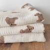 Bear Print Baby Blankets Newborn Muslin Cotton Gauze Swaddle Wrap Bedding Infant Girls Boys Sleeping Blanket Babies Accessories