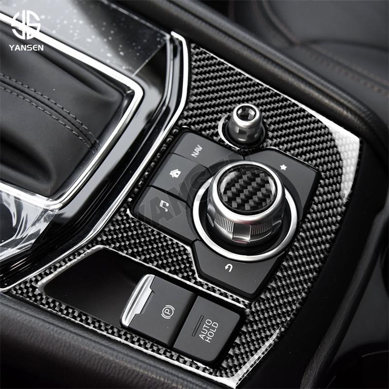 Car Center Control Gear Panel Cover Trim Carbon Fiber Sticker for Mazda CX5 2017-2024 Car Accessories