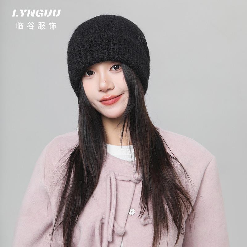 

Шерстяная осенне-зимняя шерстяная шапка-бини, большой обхват головы, универсальная теплая шапка от холода, свободная защита ушей, вязаная шапка