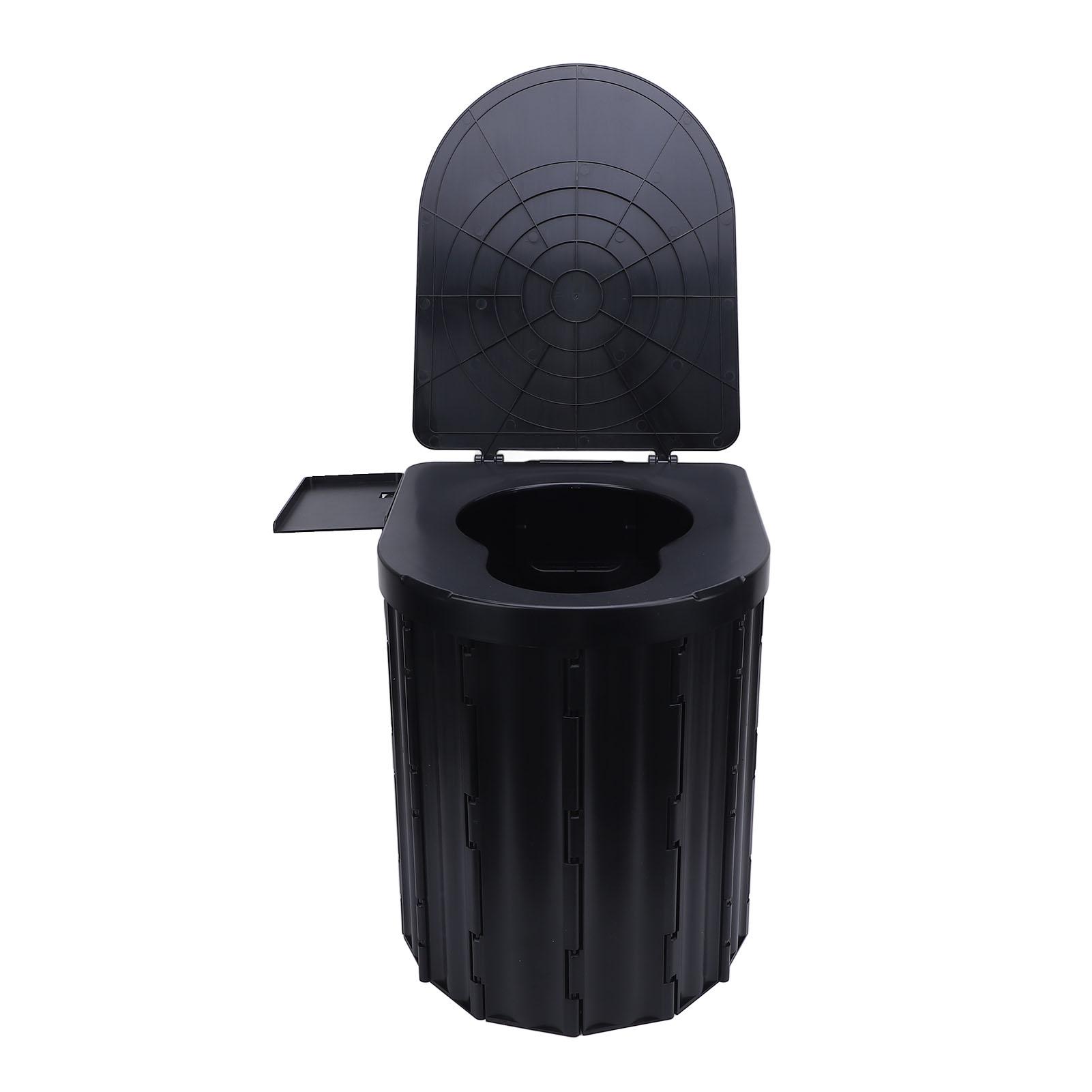 

Портативный туалет большой вместимости 150 кг грузоподъемность складной кемпинговый туалет для путешествий, дорожного путешествия черный