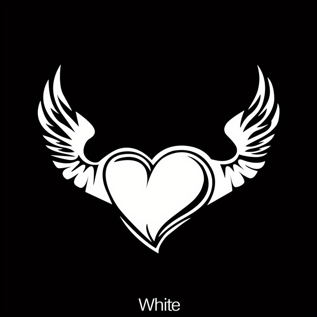 1 Stück Liebesherz Flügel Mode Autoaufkleber für Auto Fenster Stoßstange Kofferraum Karosserie Styling Selbstklebende Autozubehör Vinyl Aufkleber