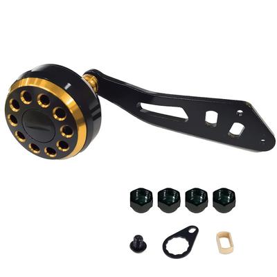 VISPREA Pièces de Moulinet Moulinet Baitcasting Moulinet Tambour Poignée Alliage d'Aluminium 109mm Bouton de Poignée Shimano Daiwa Abu Garcia Pièces Custom Remplacement YU74 (Noir