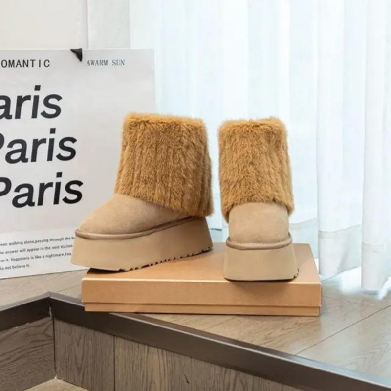 Winter warm snow boots women's winter heightening muffin ultra-light thick-soled short boots thick suede bag shoes women's boots