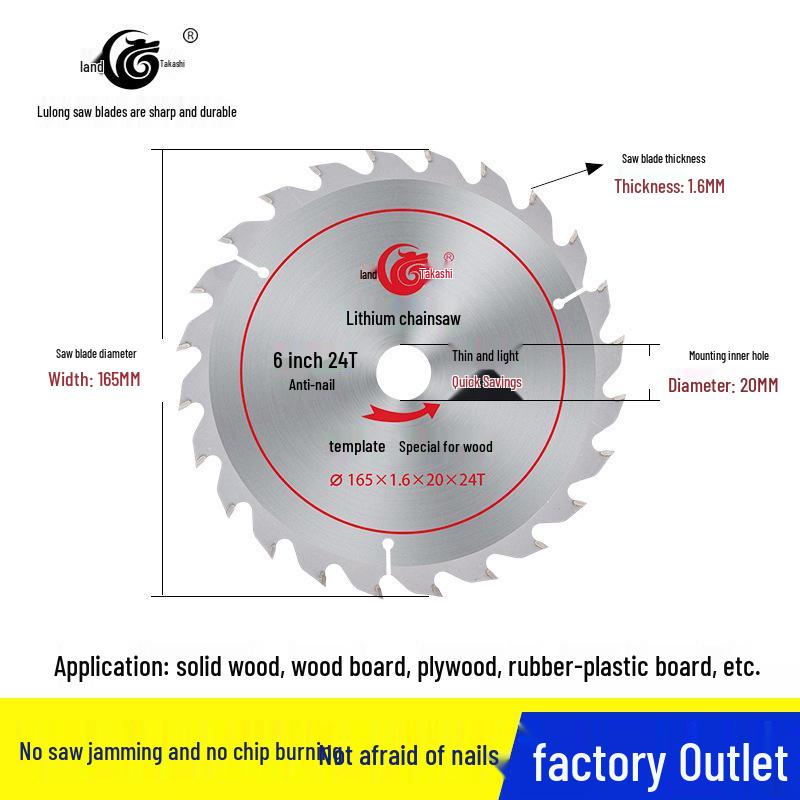 4-6.5 Inch Alloy Woodworking Saw Blades for Lithium Battery Saws