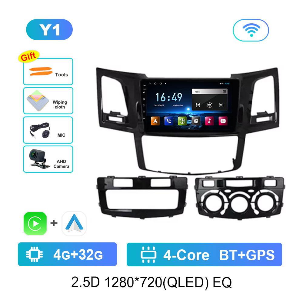 Bluetooth WiFi GPS Navigation Android 14 for Toyota Fortuner HILUX Revo Vigo 2007 - 2015 HD Screen Car Radio Multimedia Player