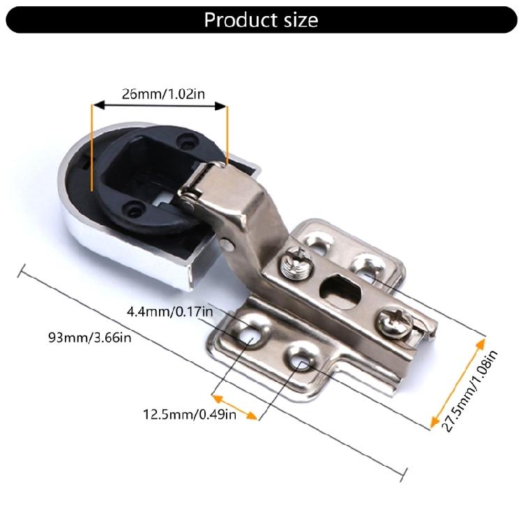 2 Pezzi Cerniera Clip per Porta in Vetro di Armadio da Cucina Acciaio Laminato a Freddo Cerniere Idrauliche per Porte in Vetro Accessori per Mobili