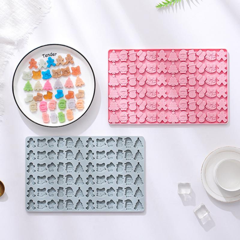 1pcs Christmas Silicone Chocolate Molds Candy Baking Moulds Handmade Sock Snowman Xmas Tree Gingerbread Man Santa Claus Mold
