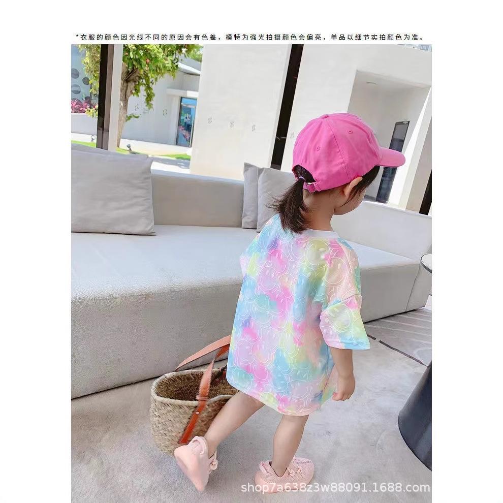 Girls Summer Short Sleeve Tie Dye T Shirt Trendy Top for Toddlers and Kids