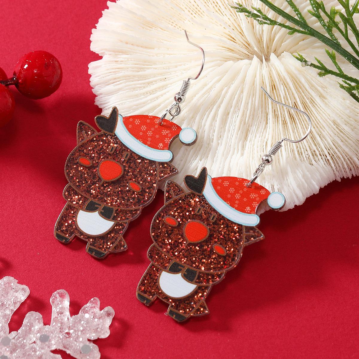 Christmas Cat & Dinosaur String Lights: Cute Acrylic Ornaments & Earrings