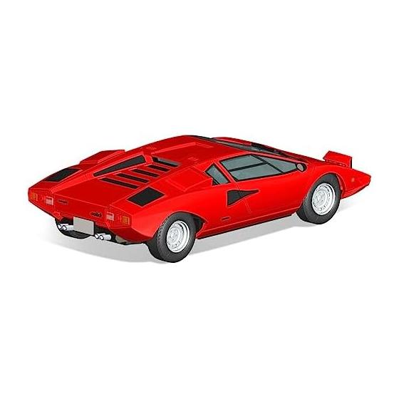 AOSHIMA 1/32 The Snap Kit Series Lamborghini Countach LP400 Red Color-coded Plastic Model 20-A