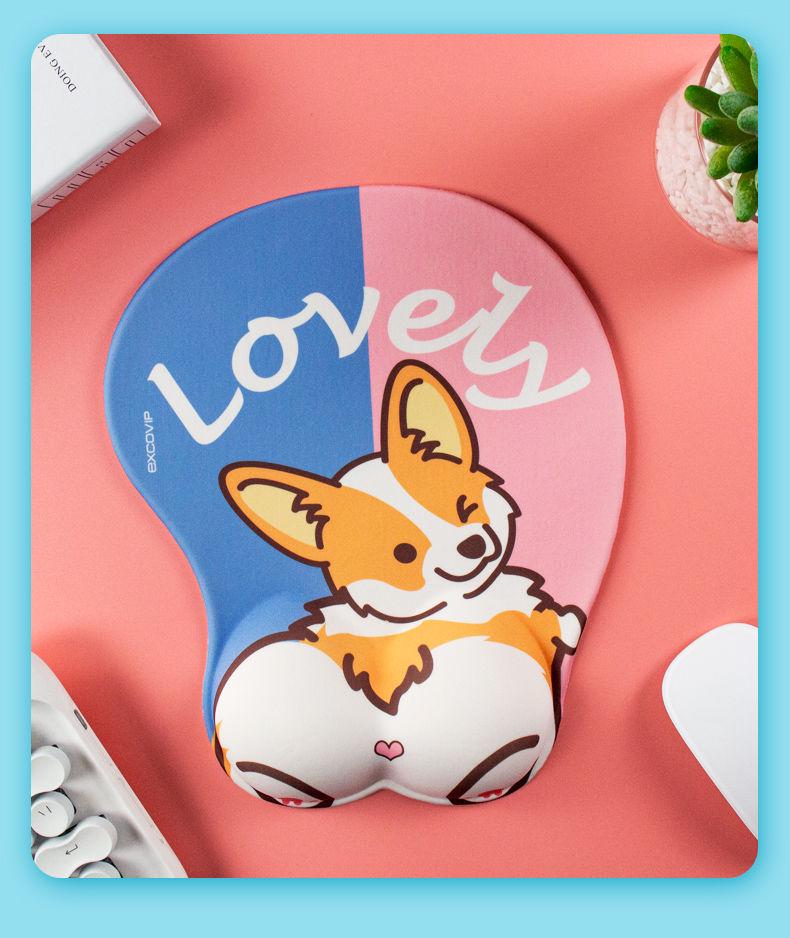 Cartoon Cute Girl 3D Silicone Mouse Pad with Wrist Rest for Office & Esports