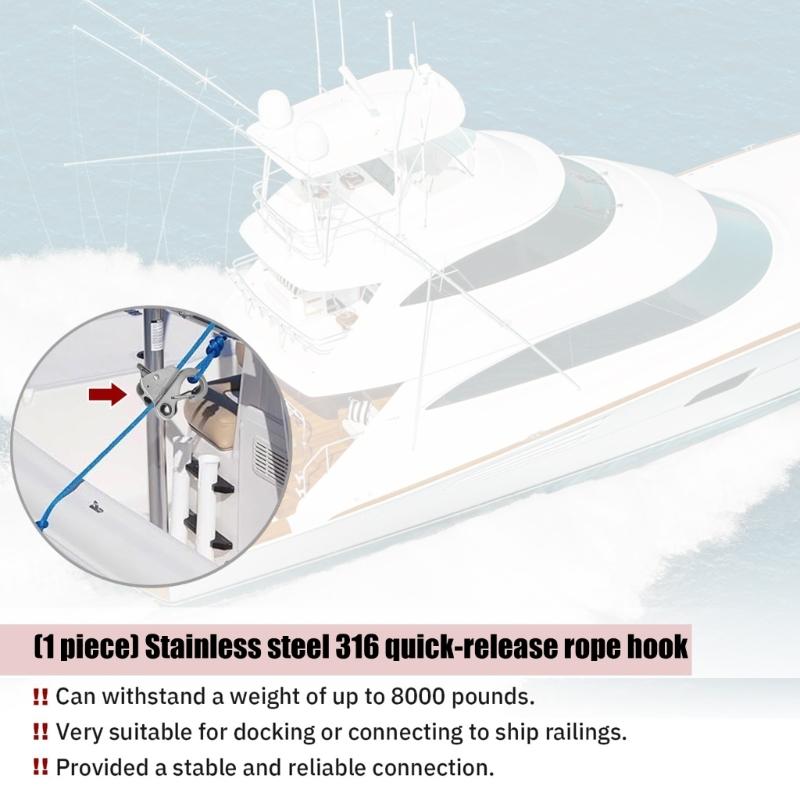Adjustable Quickly release Anchors Rope Hook Boats Spring Hook for Secure Tie Downs for Efficient Docking and Anchoring