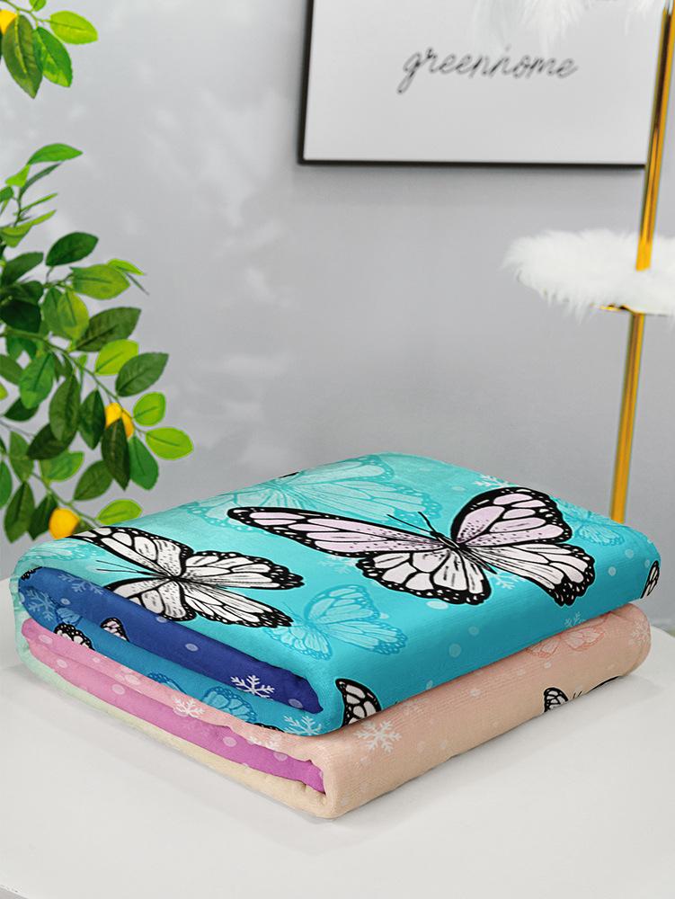 Blanket Flannel Blanket Butterfly Color Gradual Change 3D Digital Printing Blanket Blanket