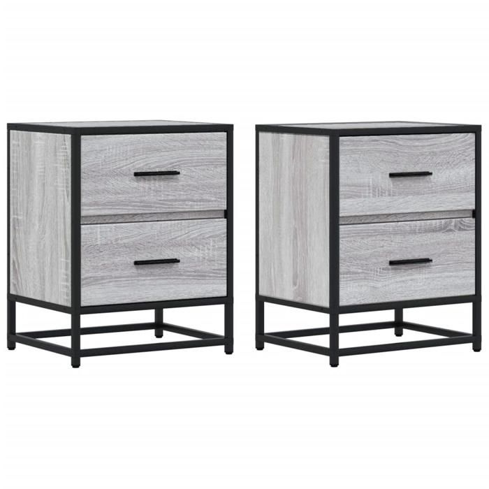 VidaXL Bedside Tables 2 Pcs Sonoma Grey 40x31x50 Cm Engineered Wood 848681