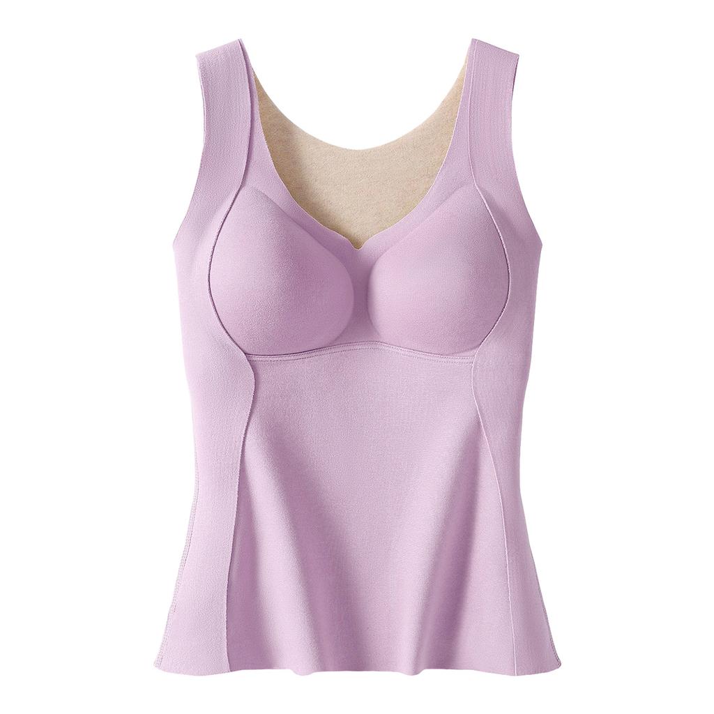 Autumn and winter plastic lift seamless thermal vest with chest pad integrated primer autumn clothes thickened no-wear bra