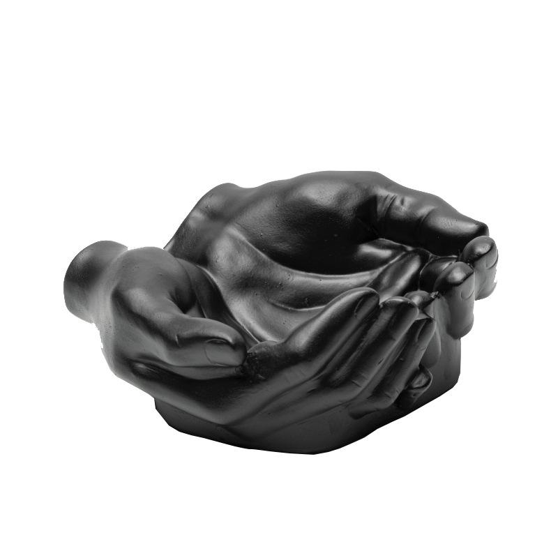 Resin Handicrafts Simulated Human Figure Sculpture Palm Tray Desktop Storage Container Fruit Plate Home Decoration Accessories