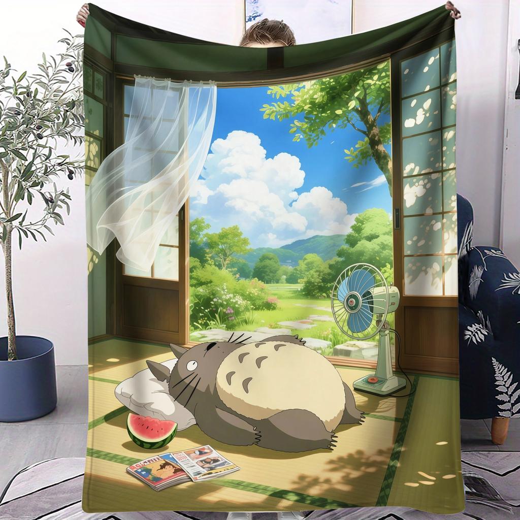 1PC Japan Classic Cartoon Anime Blanket For Office Travel Comfort Leisure Camp Travel Multifunctional Universal Blanket Fan Gift