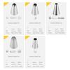 5PCS Cake Decorating Icing Tips for Cake Cupcake Decorating Stainless Steel Icing Piping Nozzles Pastry Tips Frosting Tips for Birthday Cake Party Coo