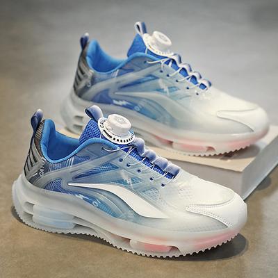 2023 Sapatos esportivos femininos unissex, leves, respiráveis, tênis esportivos de malha confortáveis para corrida, tênis esportivos com fivela rotativa