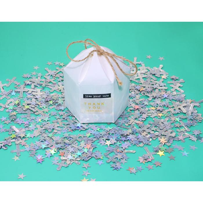 ONLYKXY 1050Pcs Star and Cross Table Confetti Decor Glitter Scatter Bless Confetti Decoration for Easter Spring Bride Shower Birthday Wedding Foil