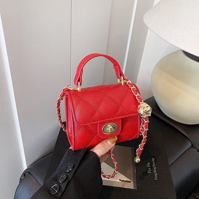Rhombus chain bag women's spring and summer new high-end niche portable small square bag fashion messenger bag