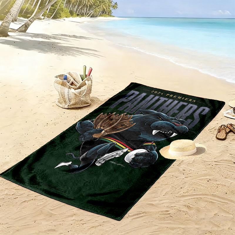 Penrith Panthers Glory Print Beach Towel, Large Soft Quick Dry Towel for Beach Camping Swimming