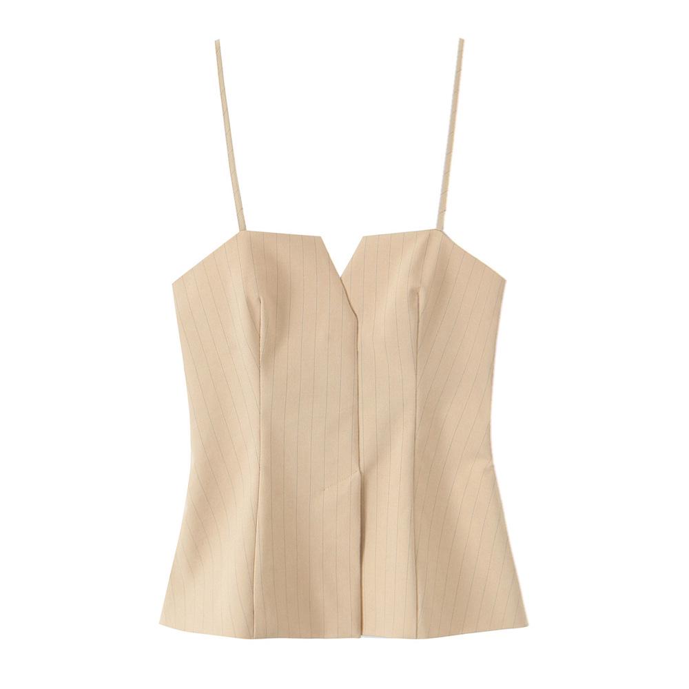 2025 Spring/Summer Women's Camisole & High-Waisted Striped Skirt Set