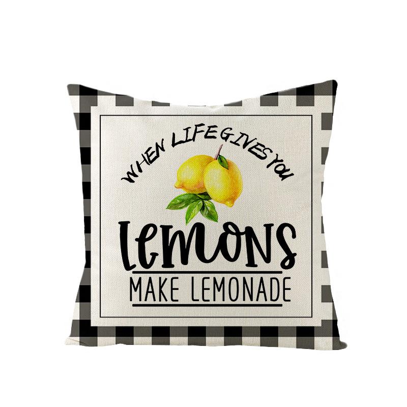 Nordic Summer Lemon Sunflower Polyester Cushion Cover Office Sofa Cushion Cover Home