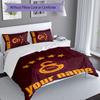 3pcs Custom Name Galatasaray logo Bedding Set Duvet Cover Closure Includes 1 Duvet Cover&2 Pillowcases for All Seasons Bedroom Decor