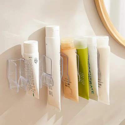 Portaoggetti da parete non forato per WC, portaoggetti per detergente viso, porta cosmetici, specchiera, porta dentifricio con scarico
