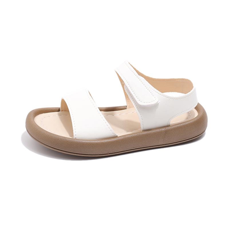 2026 Spring/Summer Girls' Open-Toe Leather Sandals - Fashionable, Casual Beach Shoes