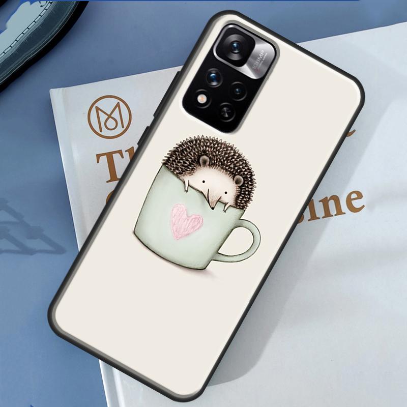 Kawaii Hedgehog Case For Xiaomi Redmi Note 14 13 11 9 10 12 Pro 9S 10S 11S 12S Redmi 10C 12C 13C 14C Cover