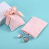 Wedding Exquisite Bow Bandage Drawstring Packaging Bags Velvet Pouch Jewelry Bags Gift Packaging