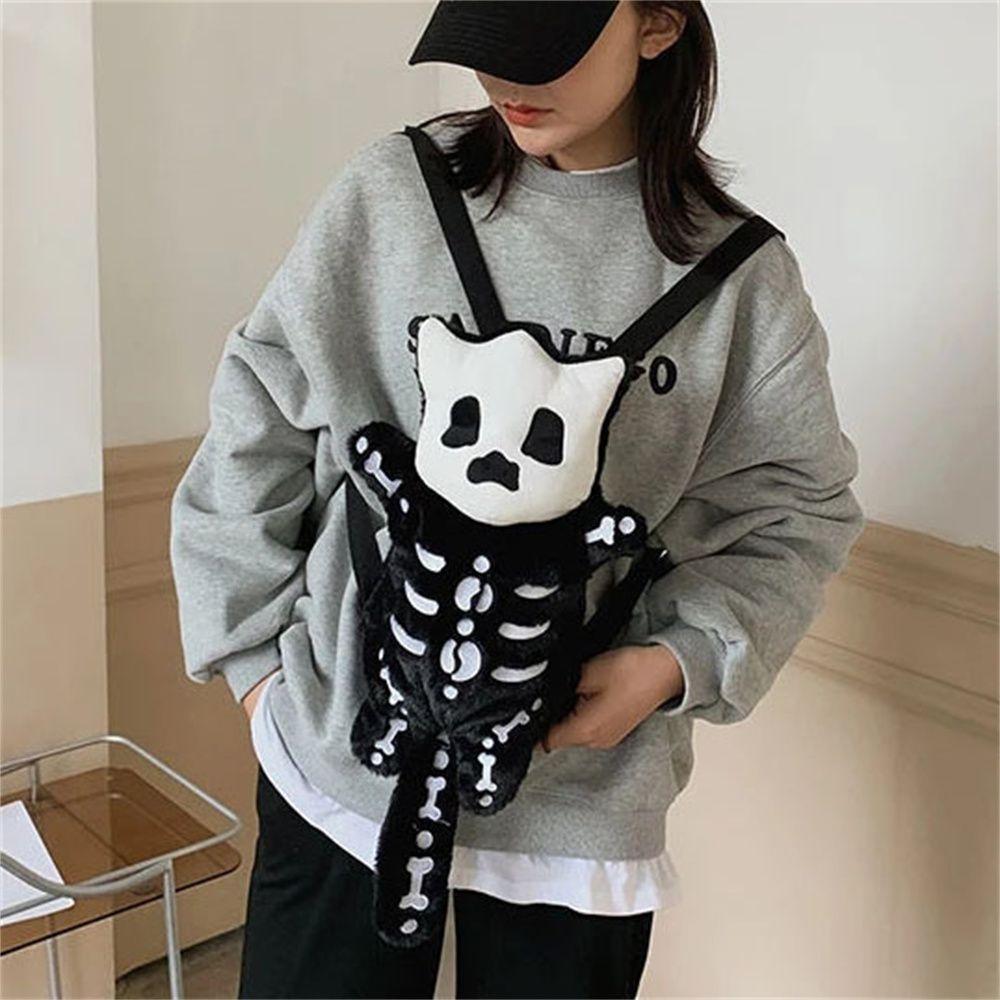 Shoulder Bag Furry Bag Winter Furry Bag Water Bottle Bag Doll Backpack Skull Plush Backpack