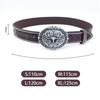 Western Denim Belt Carved Bull Head Vintage Edge Beads Men'S Punk Hip Hop Pu Leather