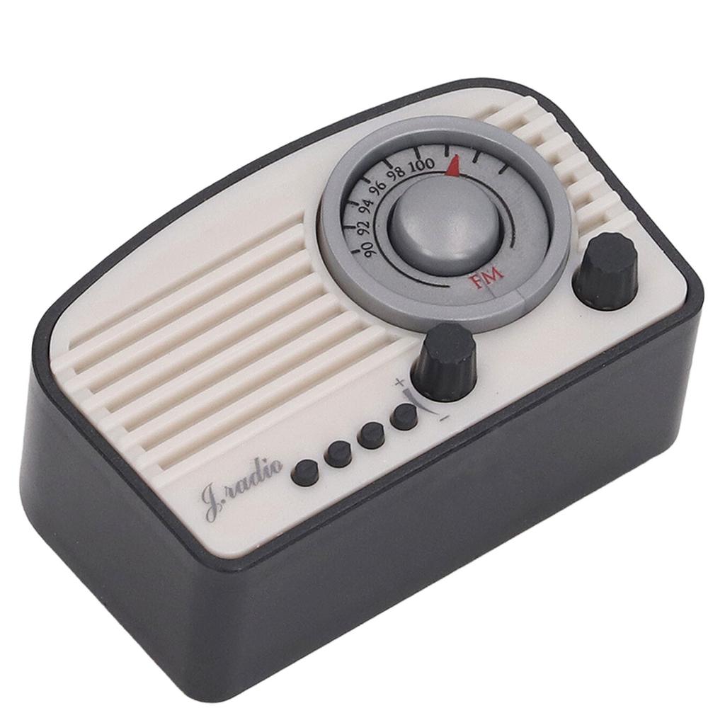 Dollhouse Mini Radio Model Vintage Cute Decoration Realistic Dollhouse Radio Model Toy for Children Black