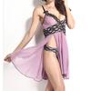 Womens Plus Size Sexy V-neck Lace Sleepwear Lingerie Dress with G-String