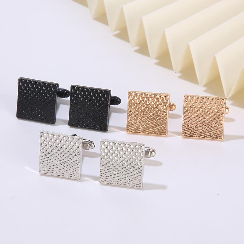 Luksusowa Jakość Męskie Spinki do Mankietów Klasyczne Geometryczne Kwadratowe Metalowe Gwoździe do Rękawów Modne Guziki do Mankietów do Ubrań Męskich Ślub Cyrkonia