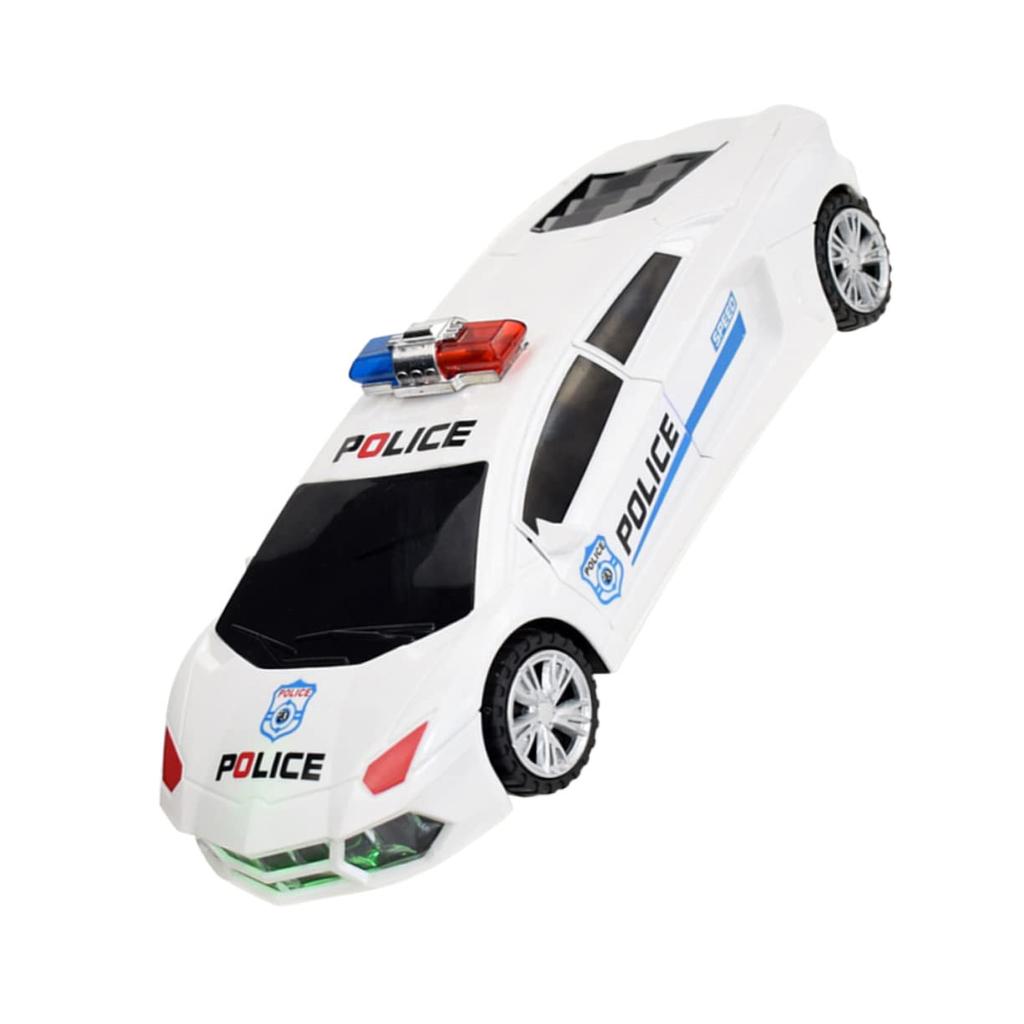EXCEART Halloween Police Car Toy with Lights and Musical Racing Toy for Electric Halloween 1-Piece Sounds, Kids, White,