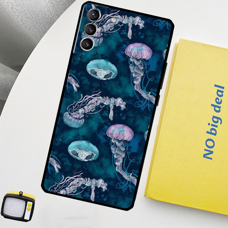 Magic Jellyfish Phone Case For Samsung Galaxy S25 S24 Ultra S20 S21 S22 S23 Plus S9 S10 S24 FE S25 FE Cover