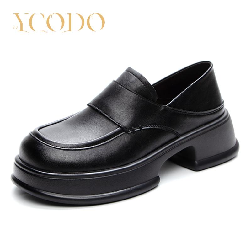 

Женские весенние, летние и осенние лоферы из натуральной кожи на толстом каблуке, тапочки, кожаная обувь для двух видов обуви 35 чёрный