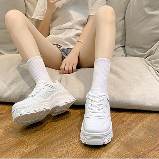 Dad's Shoes, Thick Soled Breathable White Shoes for Spring and Autumn, Student Casual Sports Shoes