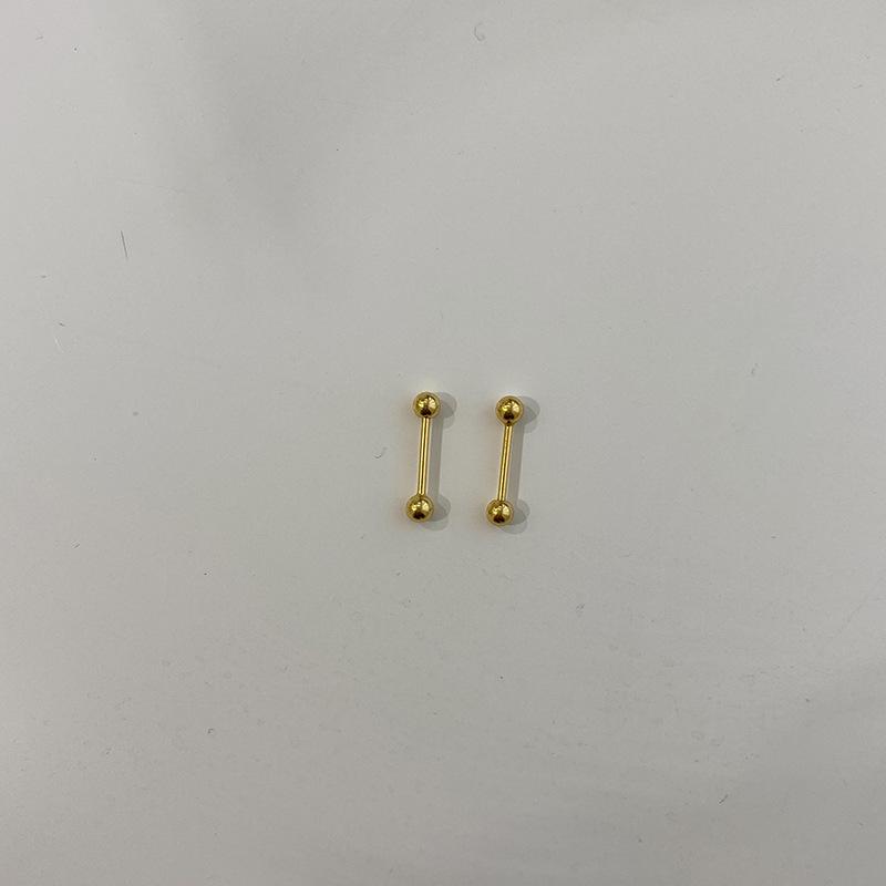 Personalized design sense s925 sterling silver earrings women's 2025 new trendy simple small and versatile retro Hong Kong style stud earrings