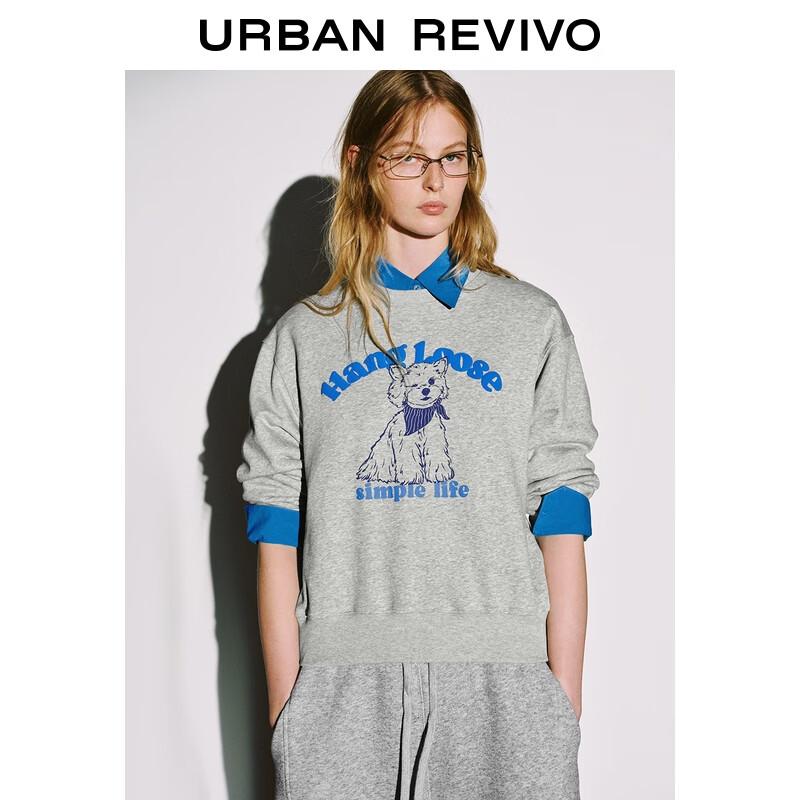 

UR 2025 Winter Women s Fun Pet Print Crew Neck Sweatshirt M