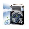 (Schwarz) Tragbarer 5-Loch-Sprühventilator USB-Anschluss Befeuchtende Kühlung Schreibtisch Handventilator für Zuhause Büro
