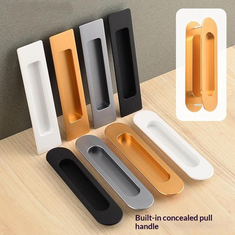 Sliding Door Hidden Pull Handle Cabinet Door Invisible Embedded Handle Kitchen Door Recessed Slot Handle For Sliding Doors