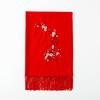 Lamaxpa 2018  Winter Warm Solid Scarf For Women/Lady  Soft Wool Pashmina Shawls Flower Embroidery Cashmere Female Wraps Capes