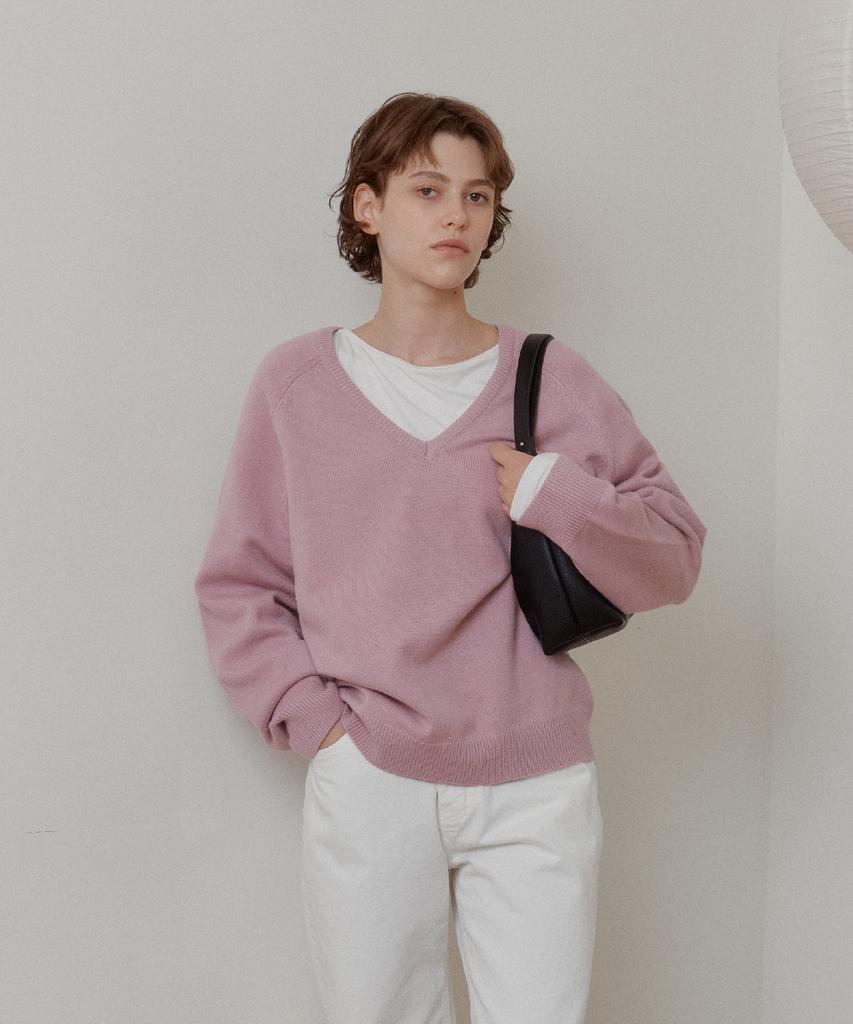 ANOETIC Anc V-Neck Knit_Pink
