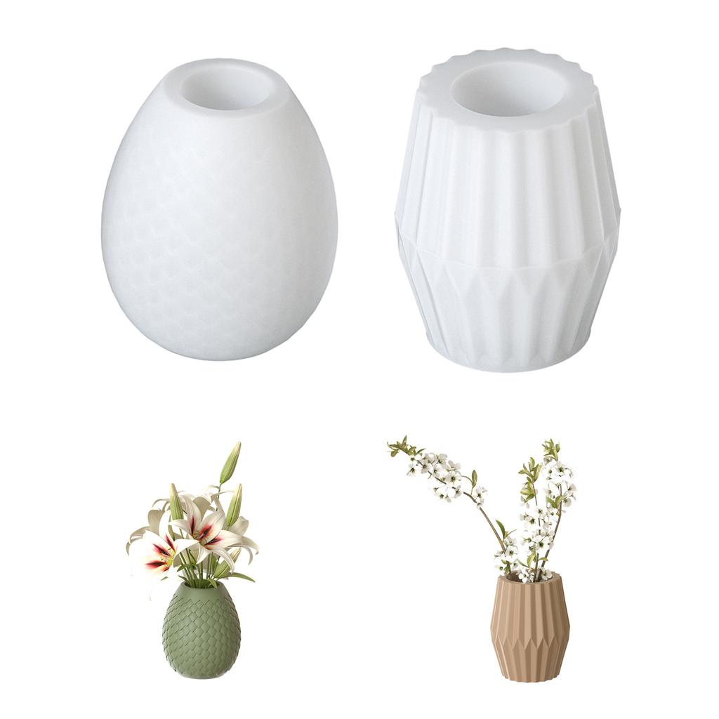 Dragon's Egg/Striped Flower Vase Mould Flexible Silicone Mold for Handmade Desktop Decoration Jewelry Molding Tool